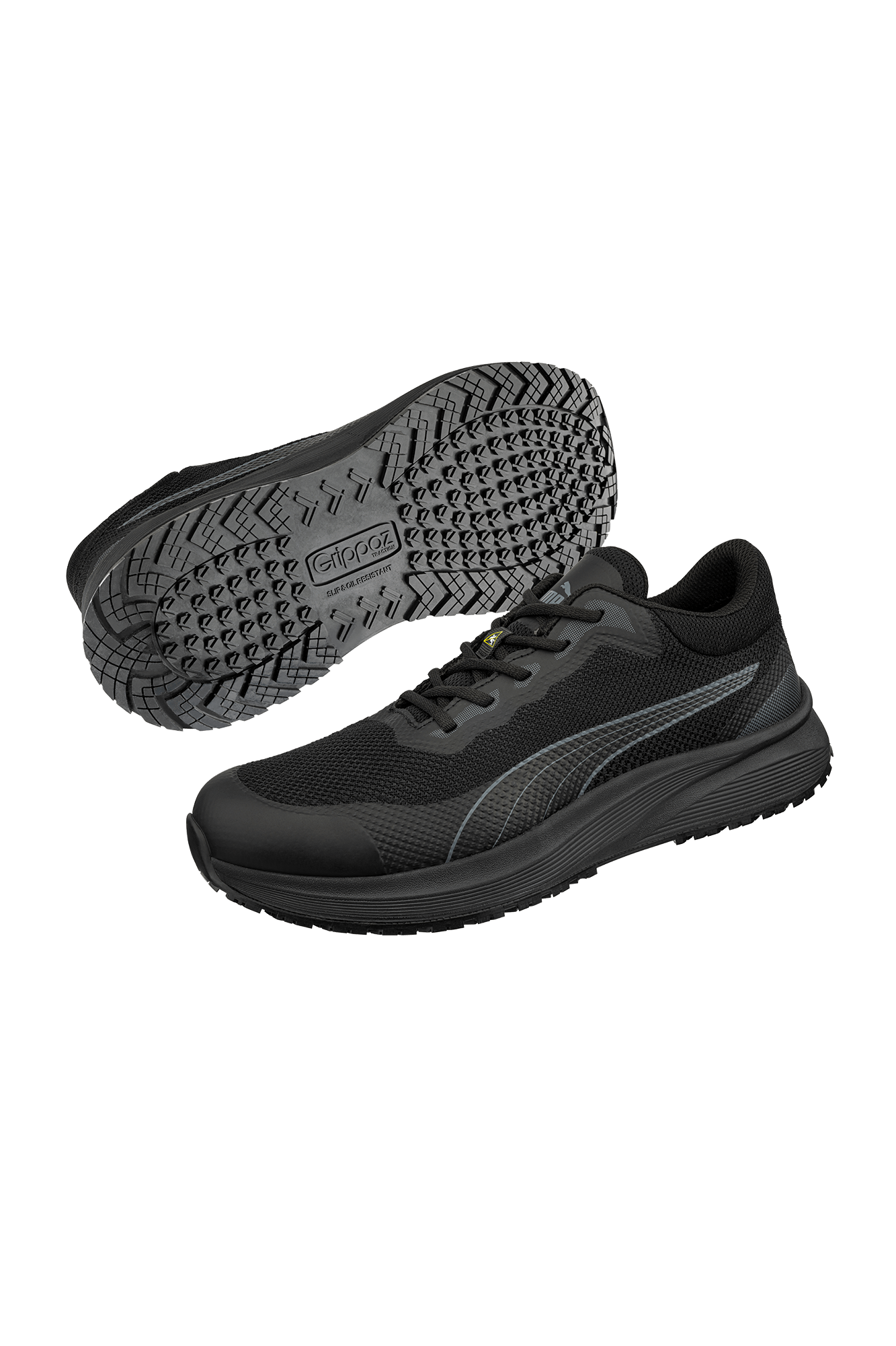 Puma Spark ST BLK Low – ultralet og åndbar arbejdssko med skridsikker sål