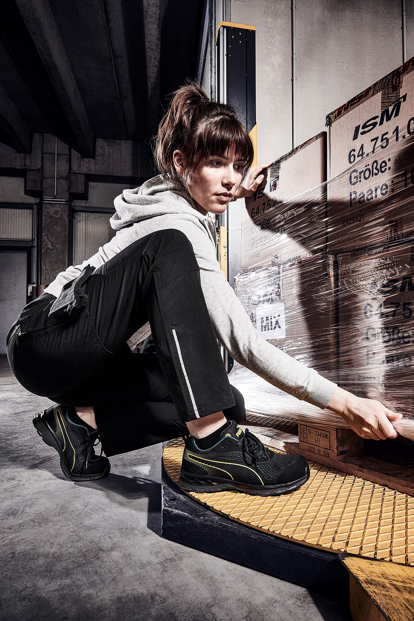 Puma Fuse Knit Black WNS Low S1P dame sikkerhedssko