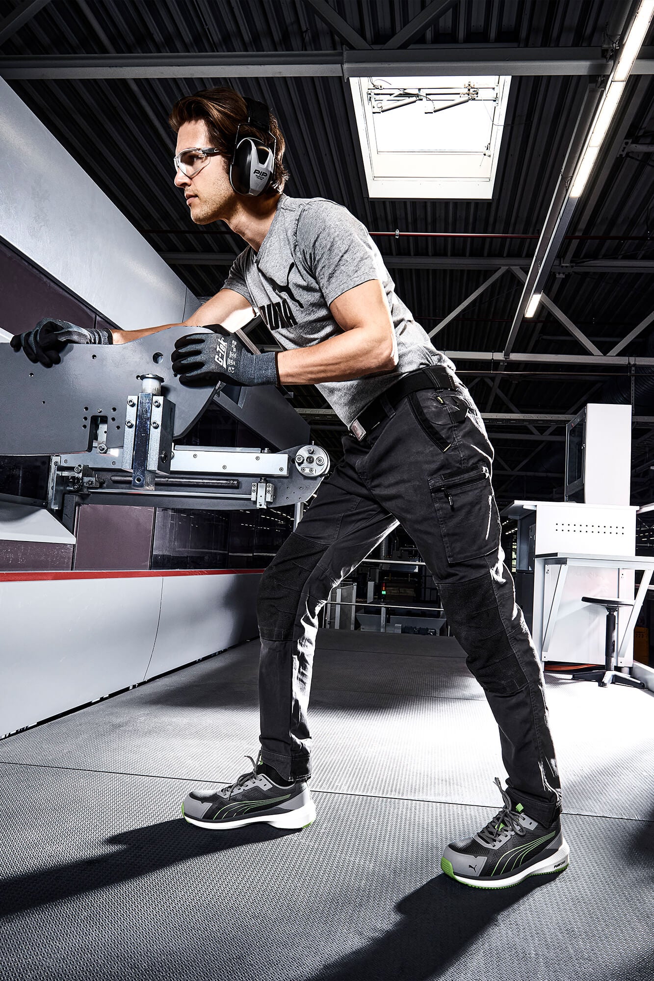 Puma Slide Grey Green Low sikkerhedssko