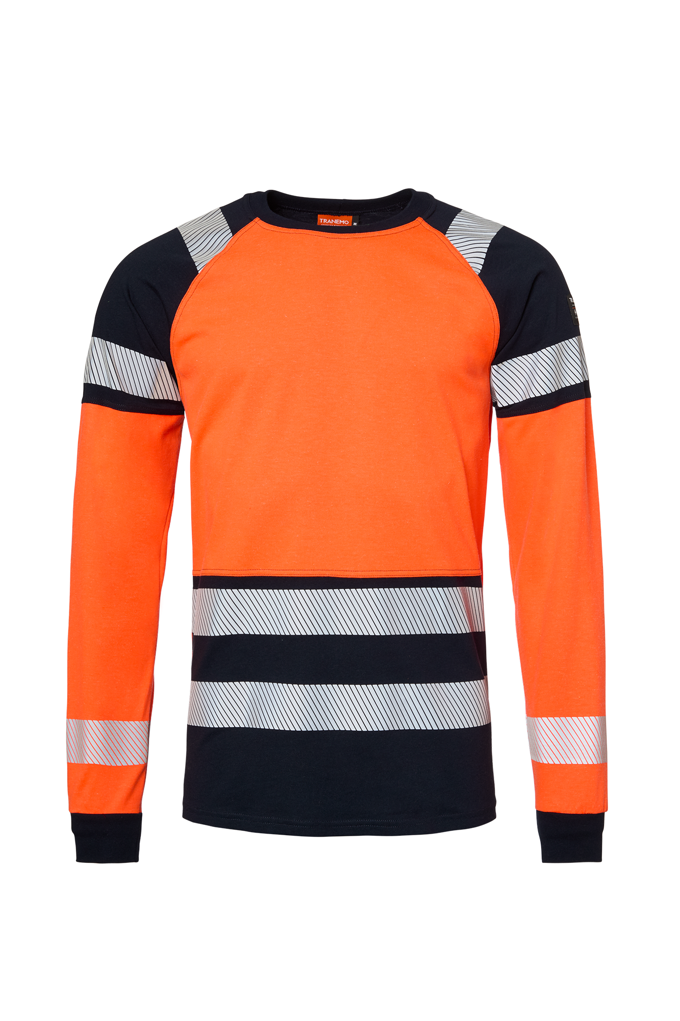 Flammehæmmende Orange hi-vis T-shirt, langærmet (APC 1, ELIM: 3,9 cal/cm², EBT: 4,6 cal/cm²)