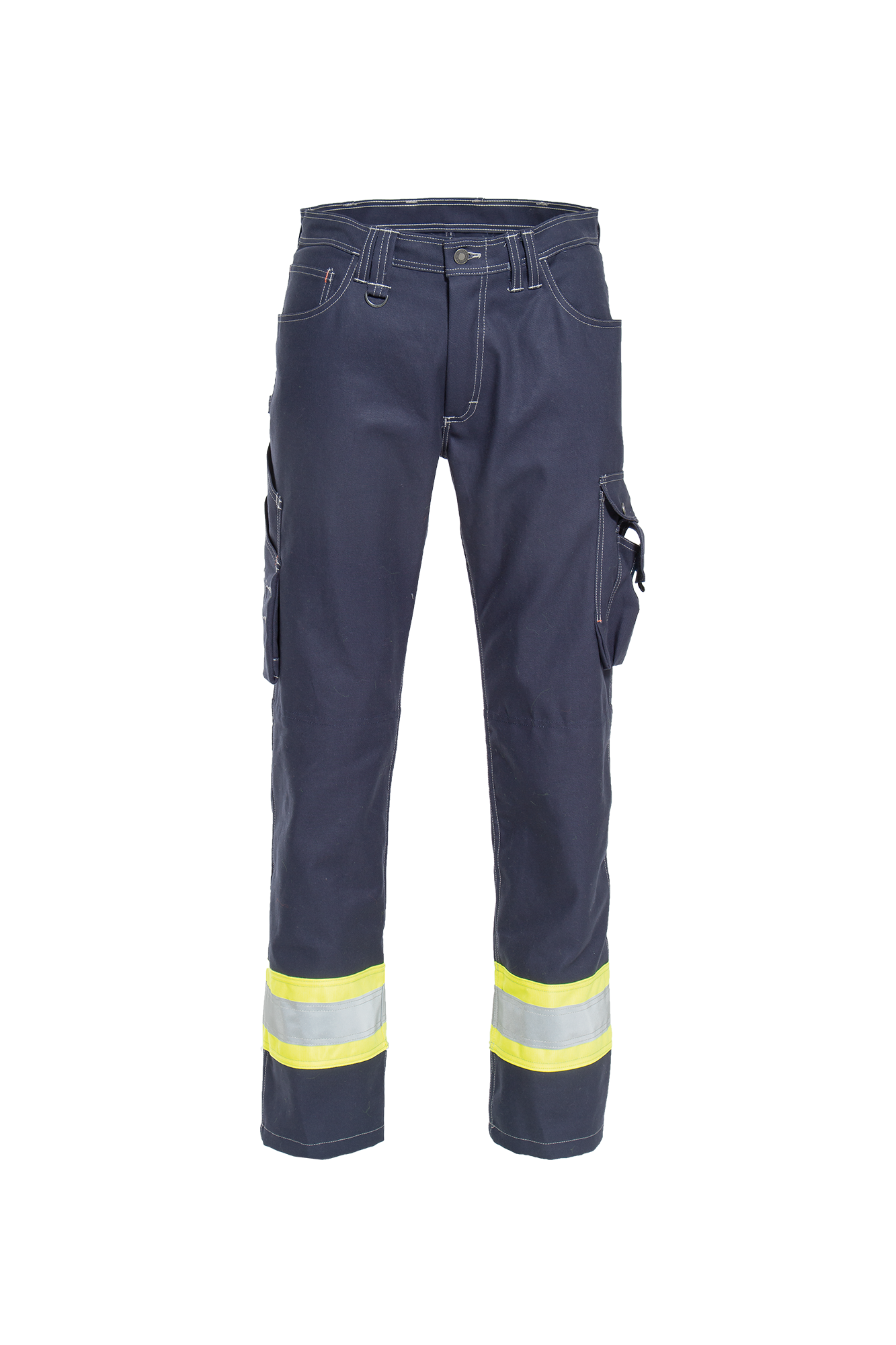 Craftsman Pro Navy Yellow Bomulds Workerjeans m/hi-vis