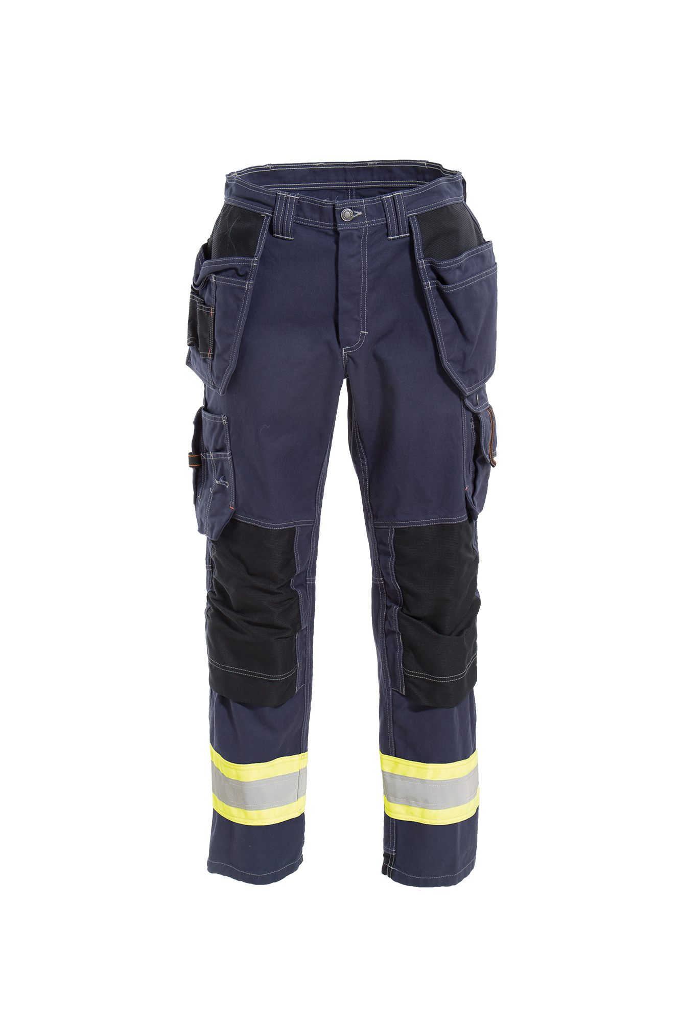 Craftsman Pro Navy Yellow bomulds håndværkerbuks m/hi-vis