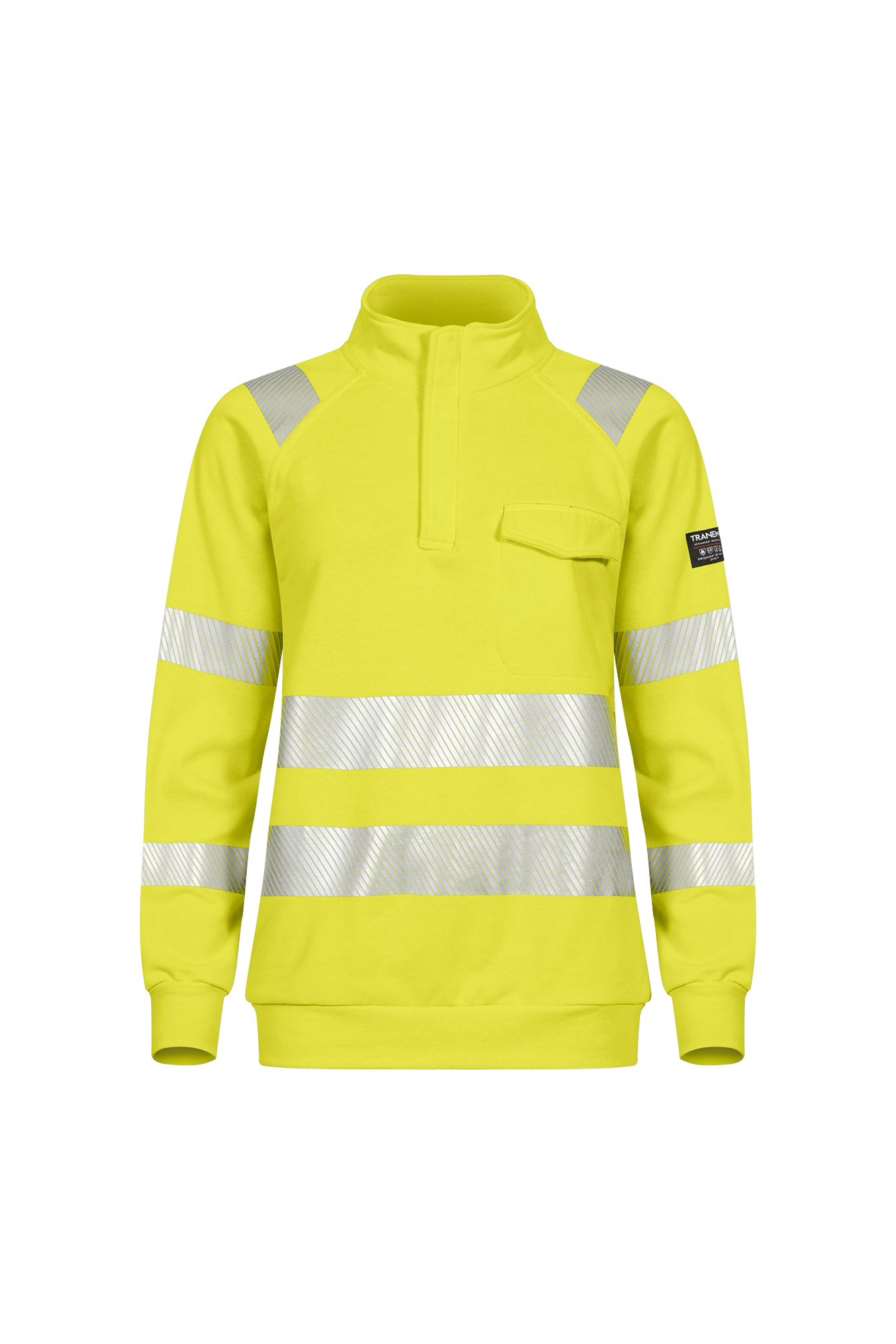 Flammehæmmende gul dame sweatshirt front