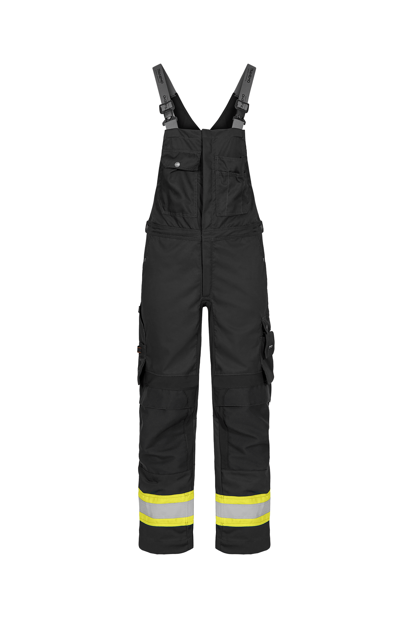 Comfort Stretch Vision Overall m/hi-vis - tranemoshop.dk #farve_sort gul