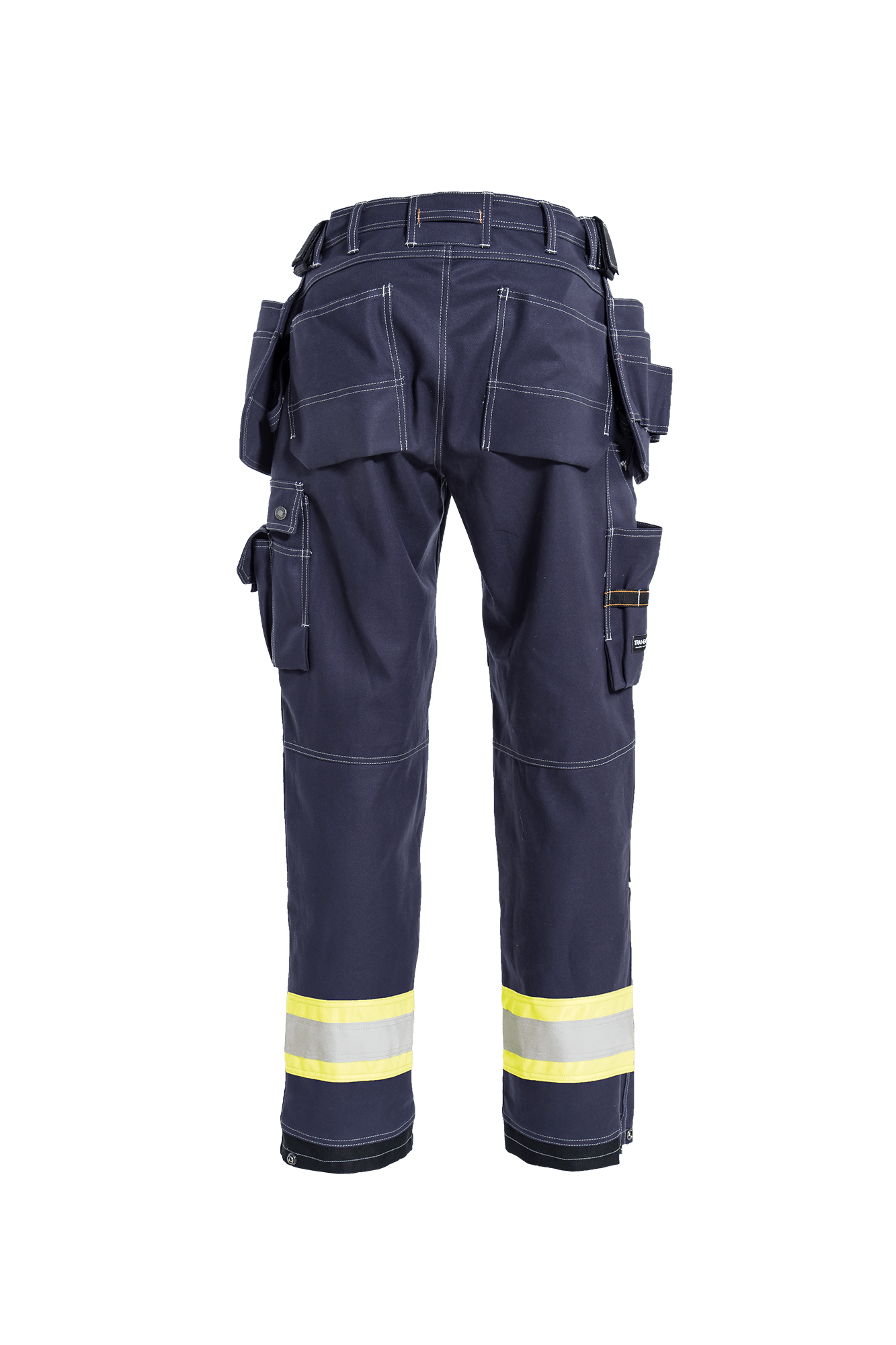 Craftsman Pro Dame håndværkerbuks m/hi-vis bagside gul marineblå #farve_gul marineblå