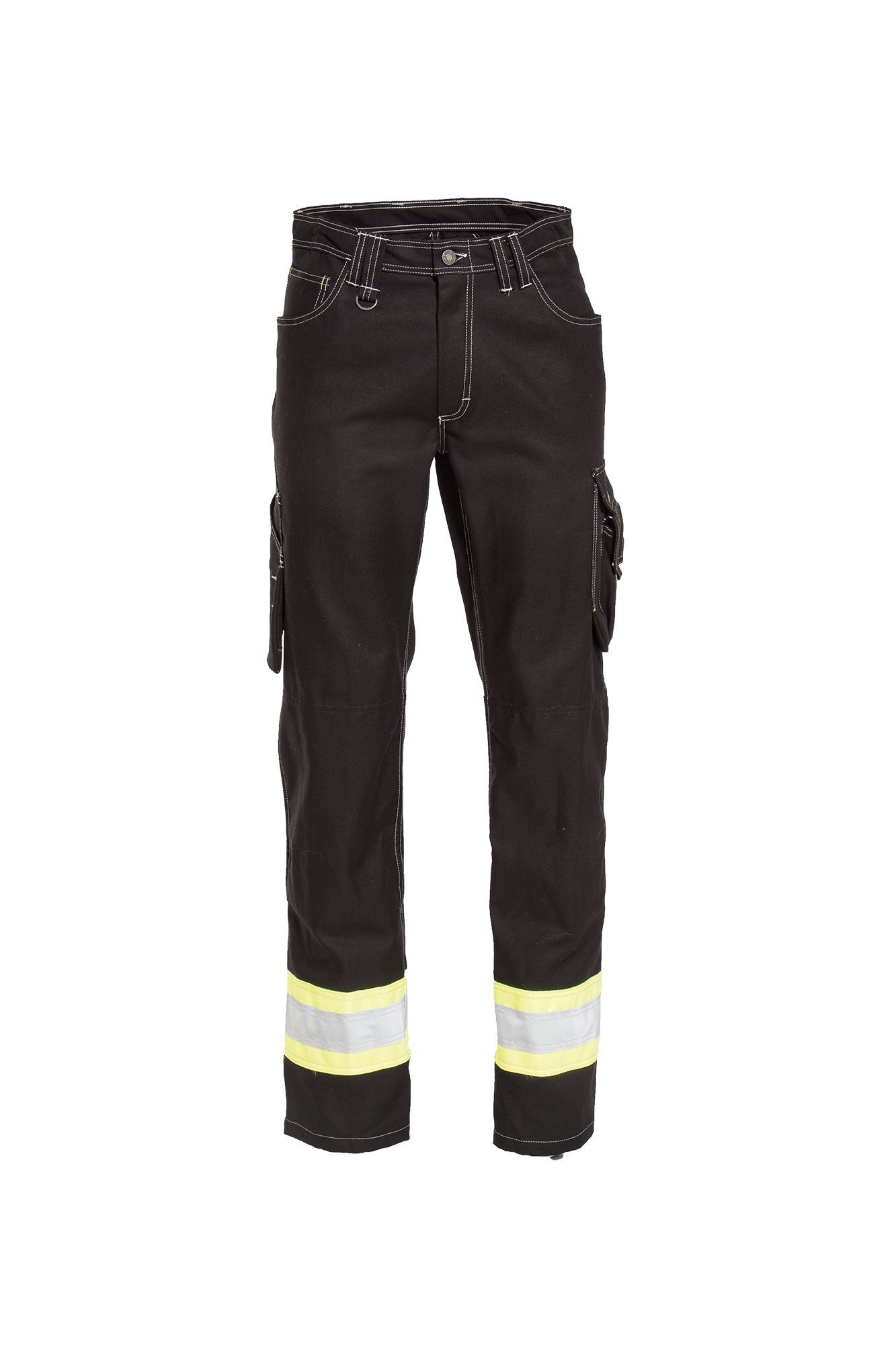 Craftsman Pro Dame Workerjeans m/hi-vis - tranemoshop.dk #farve_sort gul