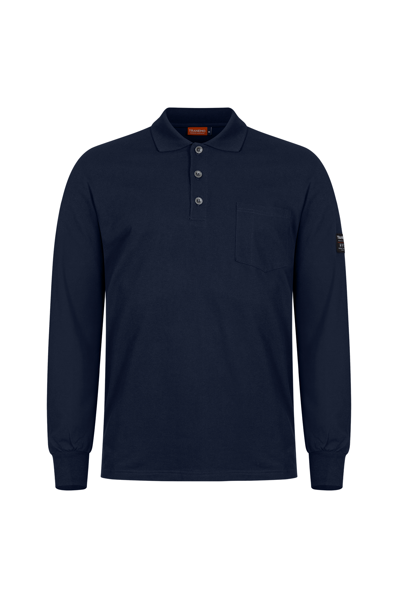 Flammehæmmende langærmet Poloshirt - tranemoshop.dk