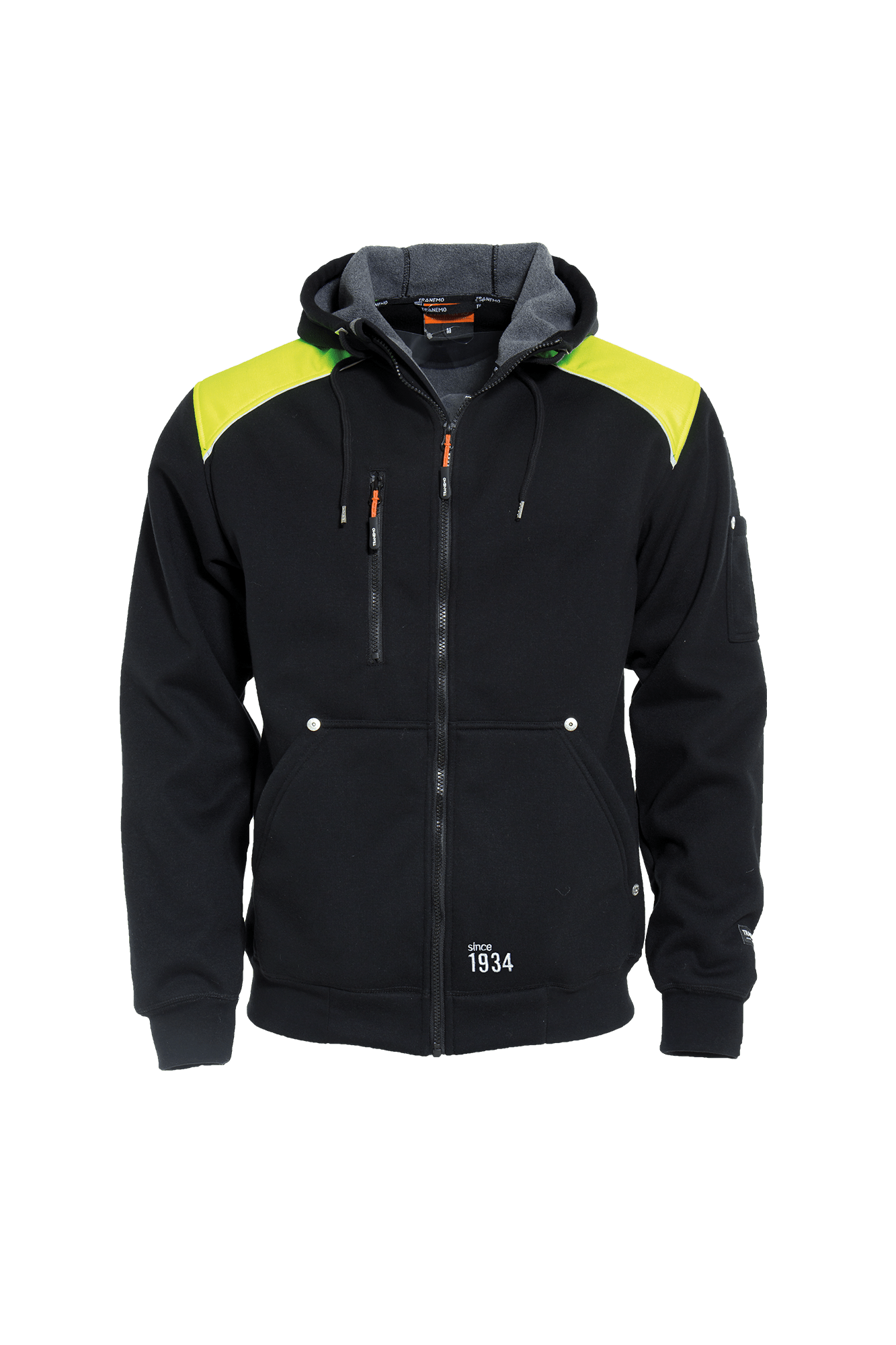 Hoodjakke m/hivis - tranemoshop.dk