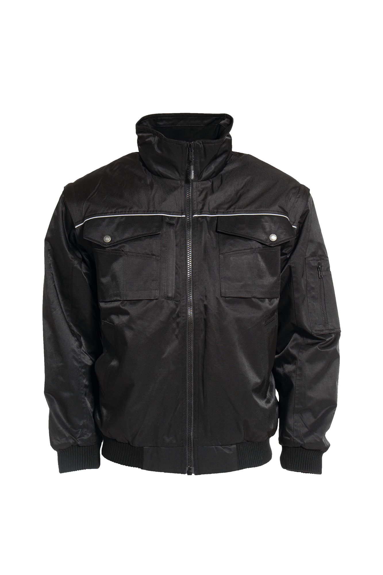 Pilotjakke m/aft. ærmer - tranemoshop.dk #farve_sort