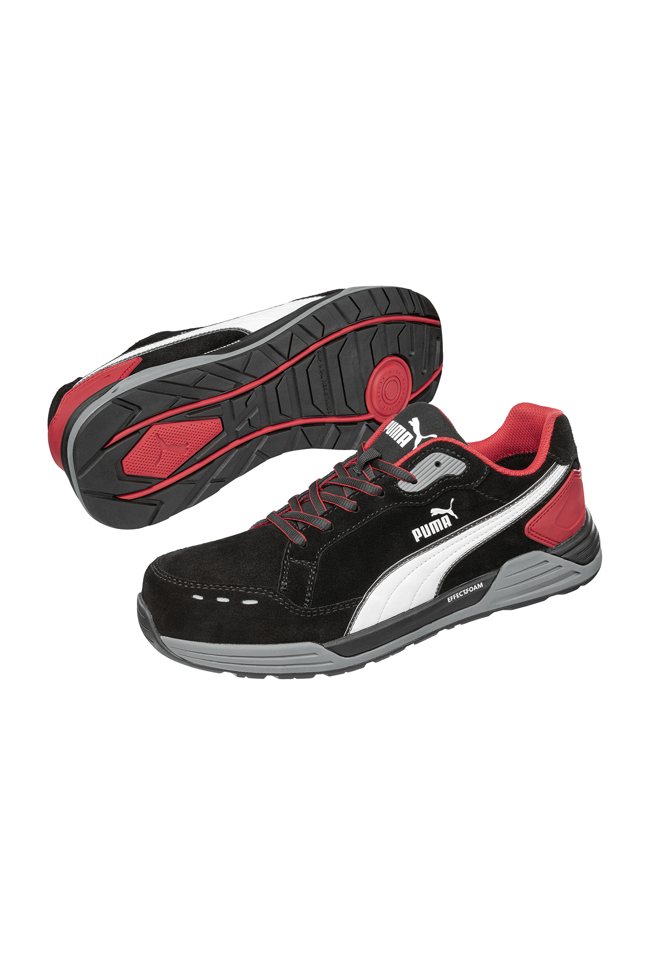 Puma Safety Airtwist Black Red Low S3 sikkerhedssko - tranemoshop.dk