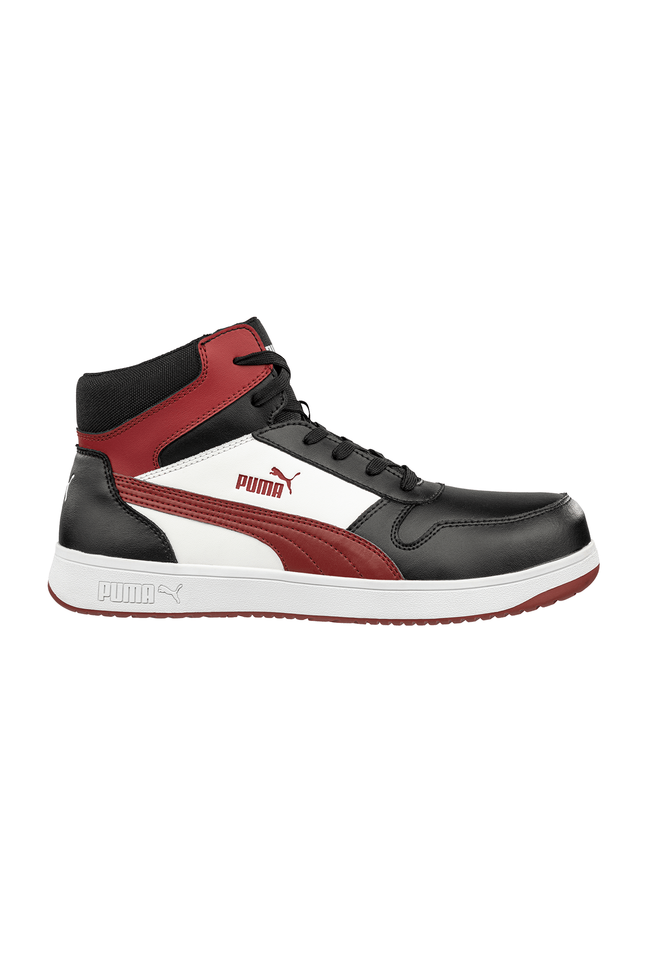 Puma Safety Frontcourt BLK/WHT/RED Mid S3L sikkerhedsstøvle - tranemoshop.dk