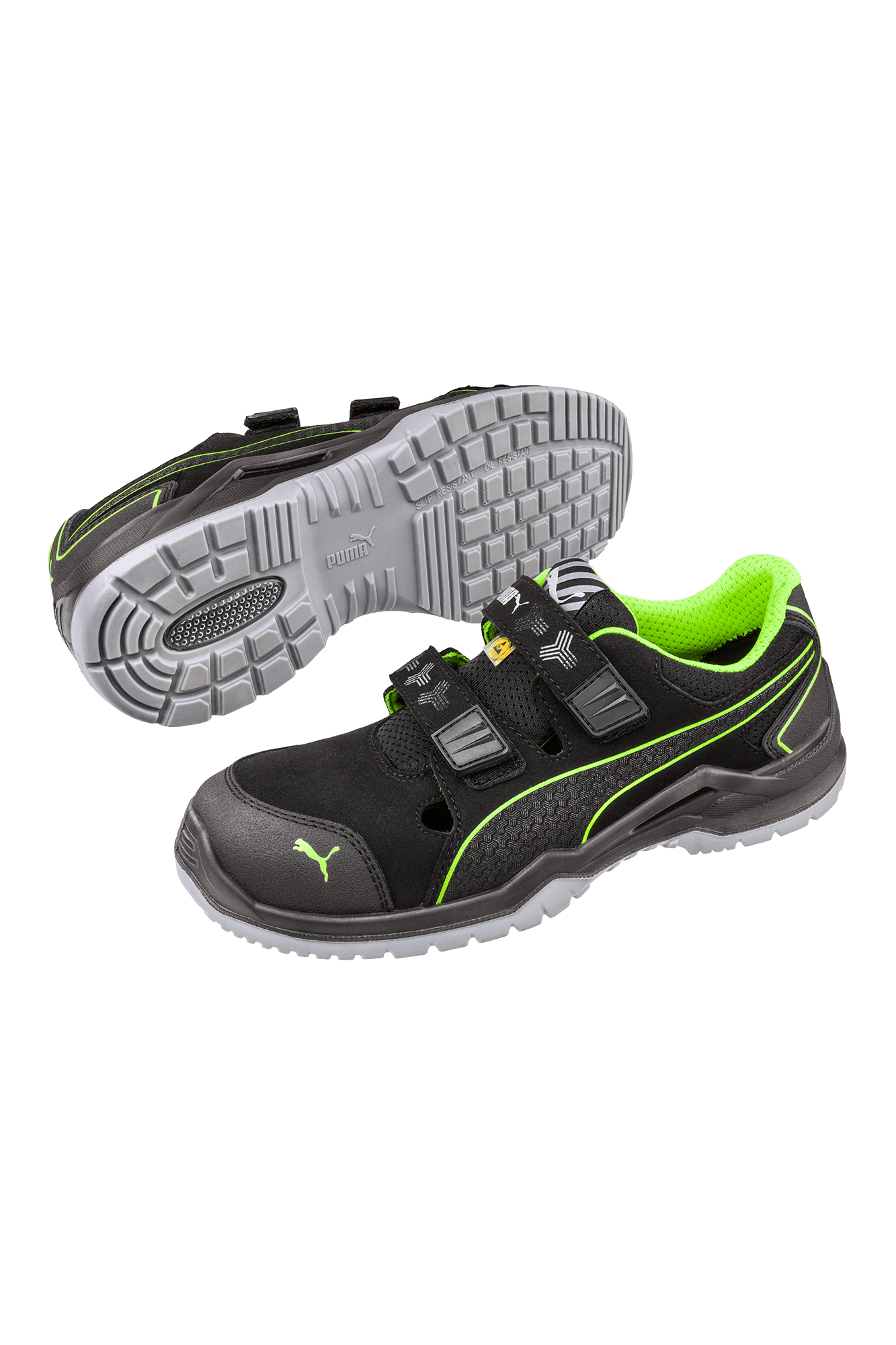 Puma Safety Neodyme Green Low S1P sikkerhedssko - tranemoshop.dk