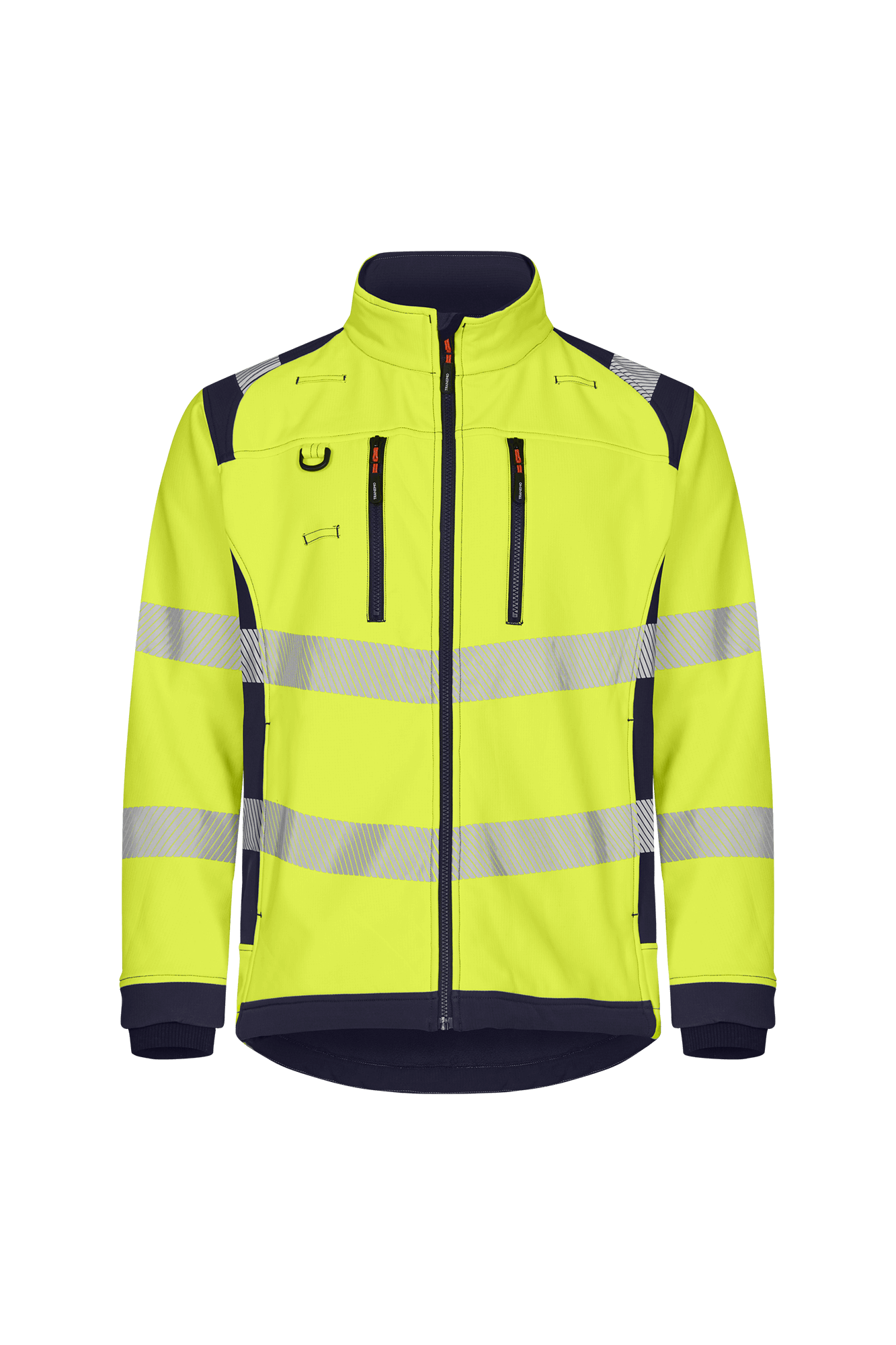 Tranemo Vision HV Hi-vis softshell jakke - tranemoshop.dk #farve_gul marineblå