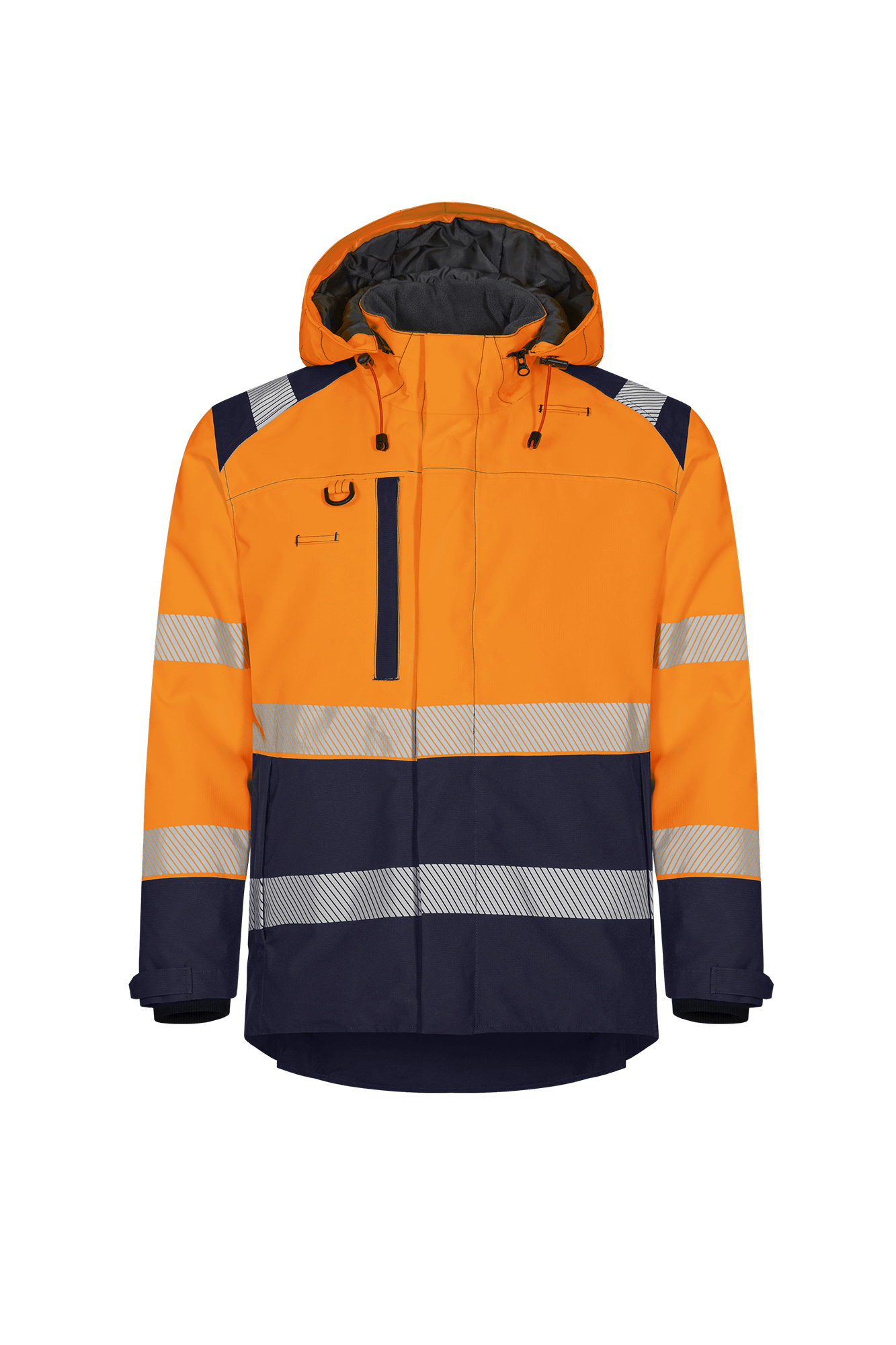 Vision HV Hi-vis vinterjakke m/hætte - tranemoshop.dk #farve_orange marineblå