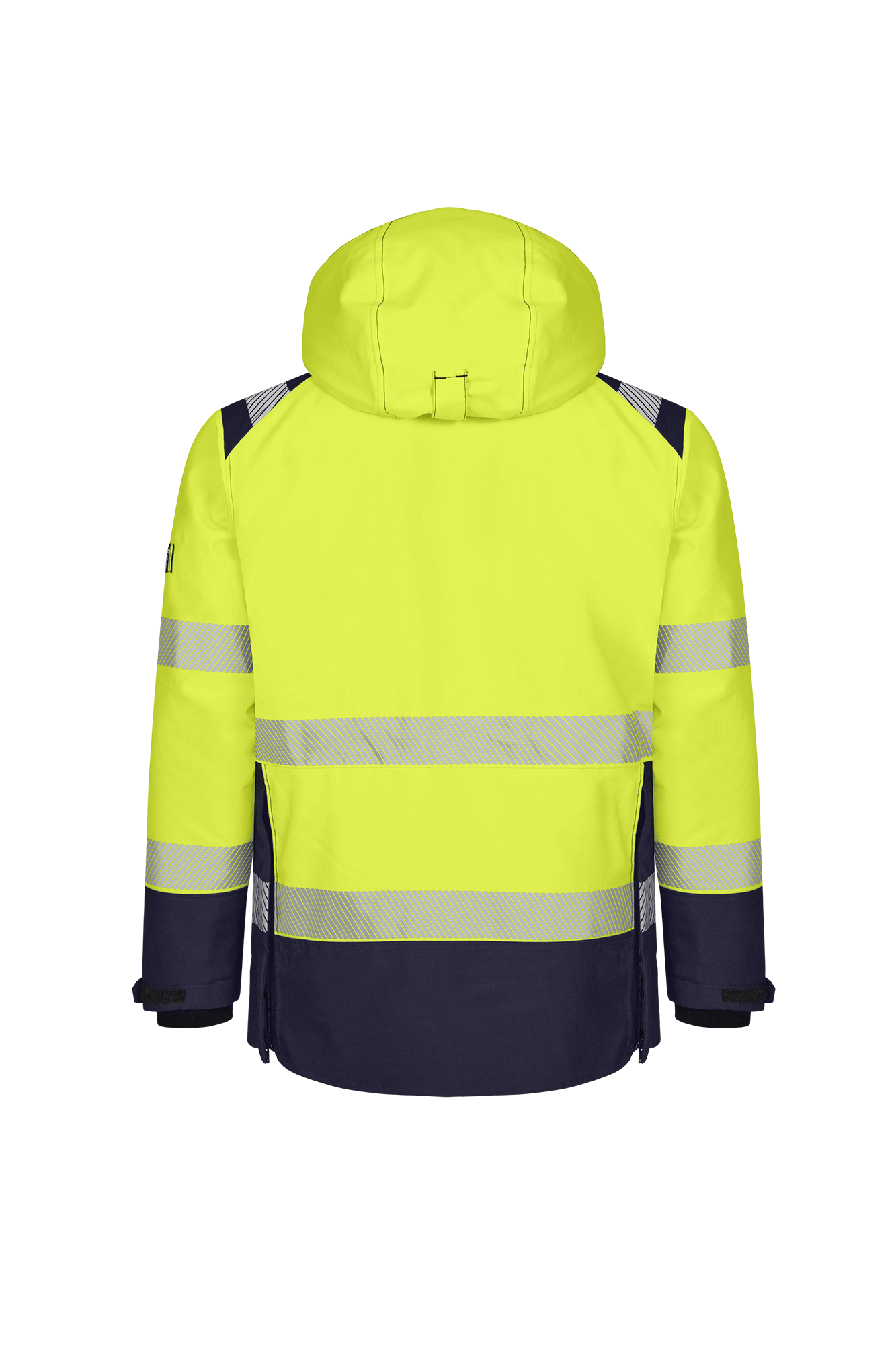 Vision HV Hi-vis vinterjakke m/hætte - tranemoshop.dk #farve_gul marineblå