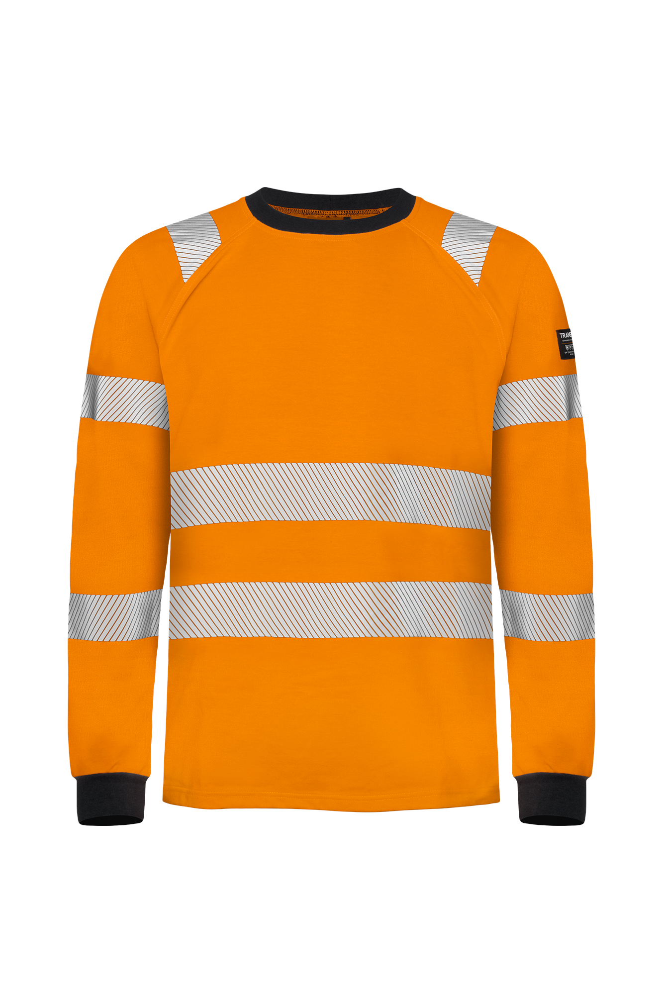 Flammehæmmende Orange hi-vis T-shirt, langærmet (APC 1, ELIM: 5,0 cal/cm², EBT: 5,3 cal/cm²)