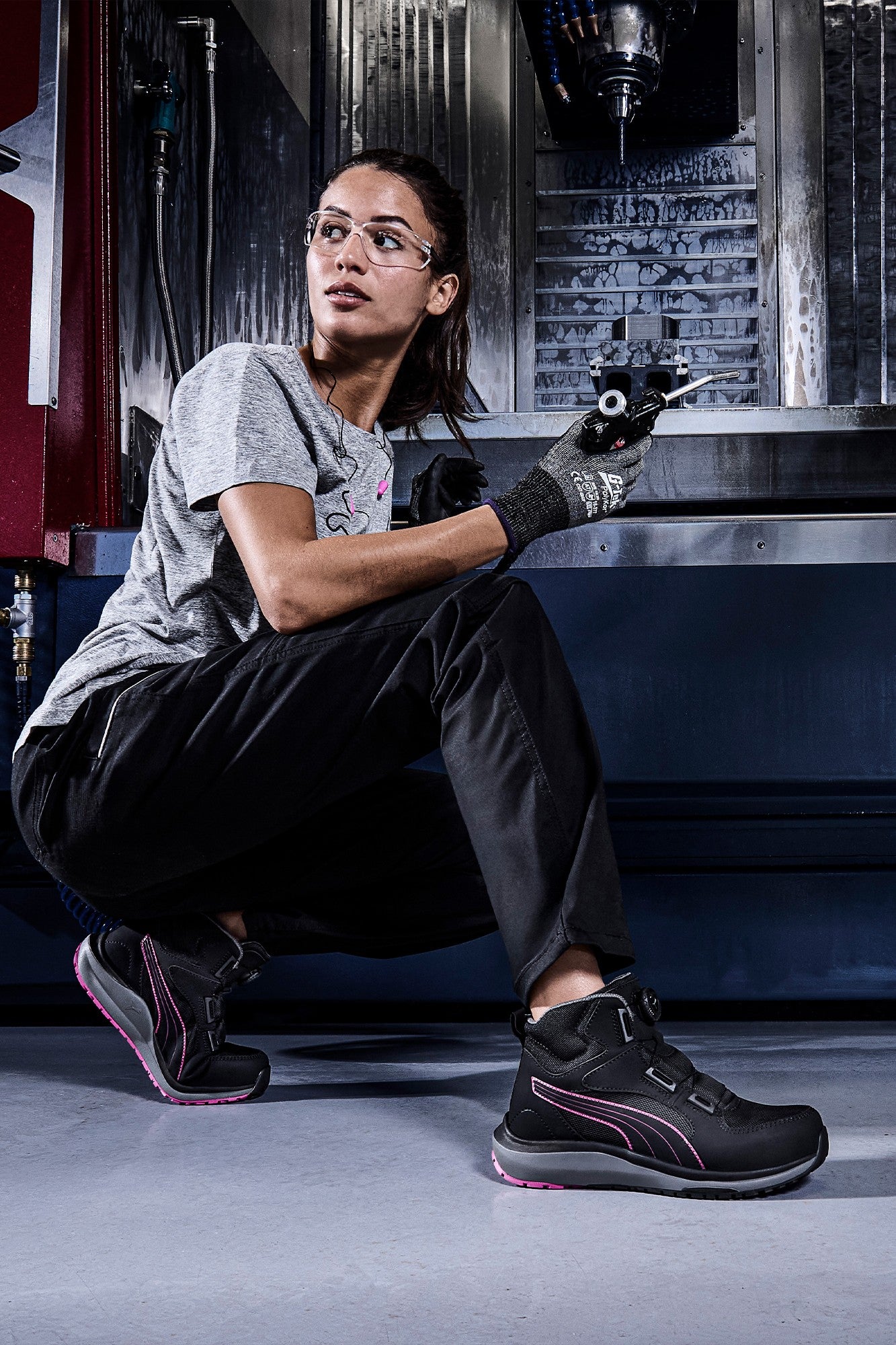Puma Safety Aspire Pink Disc Mid dame sikkerhedssko