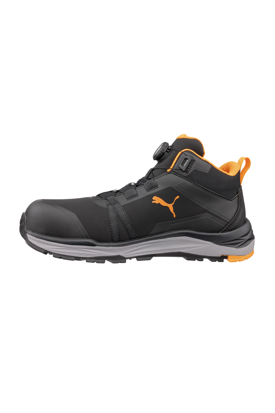 Puma Kanyon BLK Orange Disc Mid S3S ESD FO HRO SR sikkerhedssko