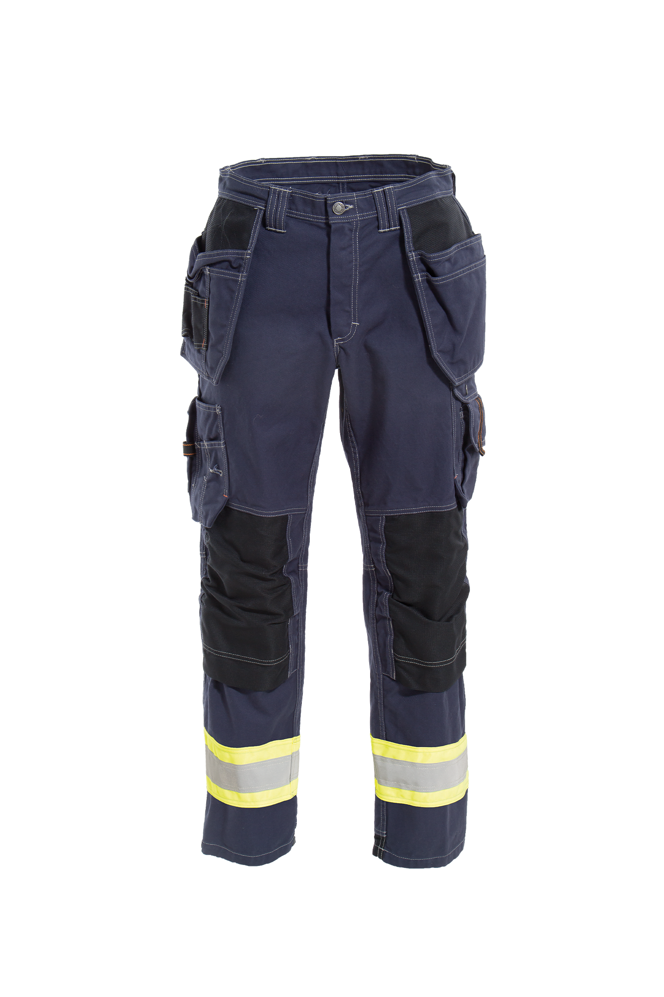 Craftsman Pro Navy Yellow Dame bomulds håndværkerbuks m/hi-vis