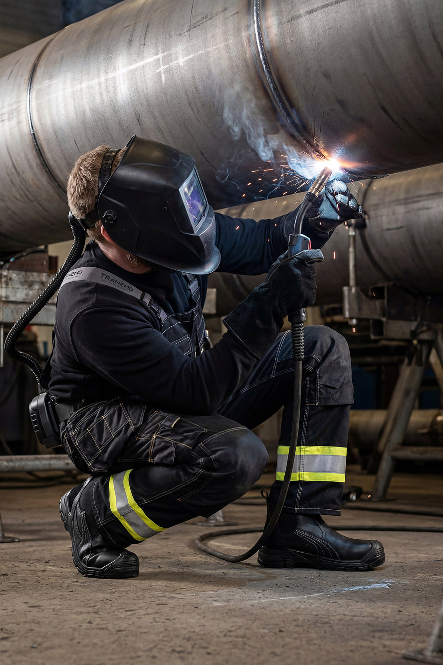 Craftsman Pro Black Yellow Håndværker Bomulds Overall m/hi-vis