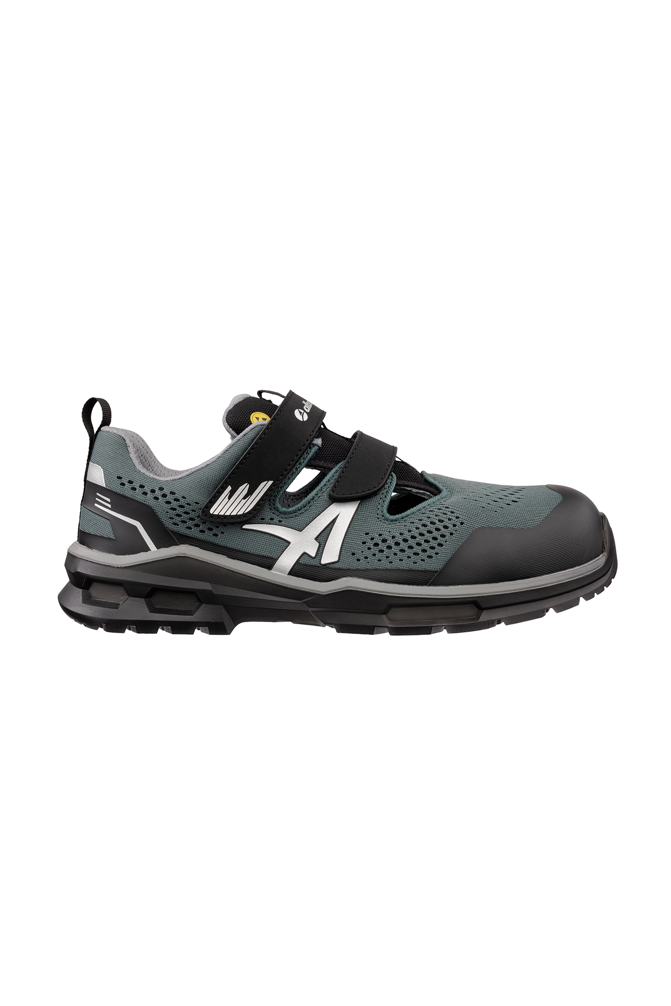ALBATROS Eclipse Air Low S1 ESD FO SR sikkerhedssko i grå med glasfiber tåkappe, ESD og velcrolukning