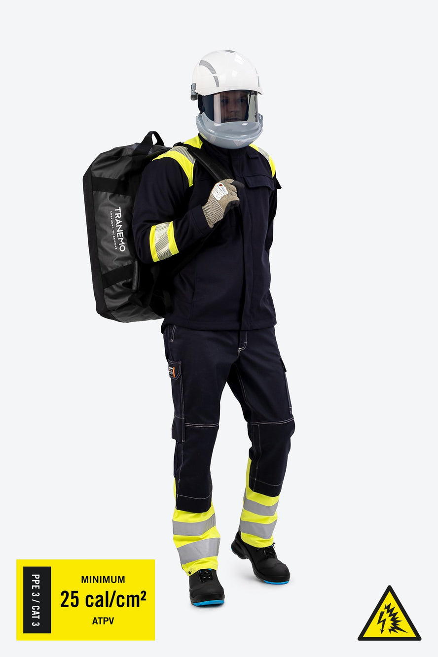 Arc Flash PPE/CAT 3 (ATPV 25 cal/cm²), Beskyttelsessystem m. øget synlighed (test)